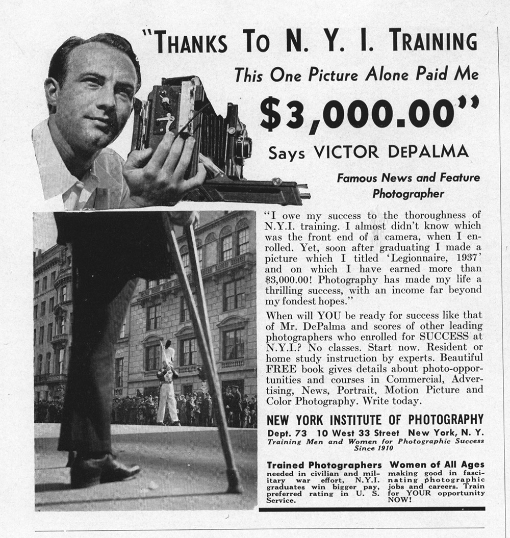 New York Institute Of Photography Ad 1943