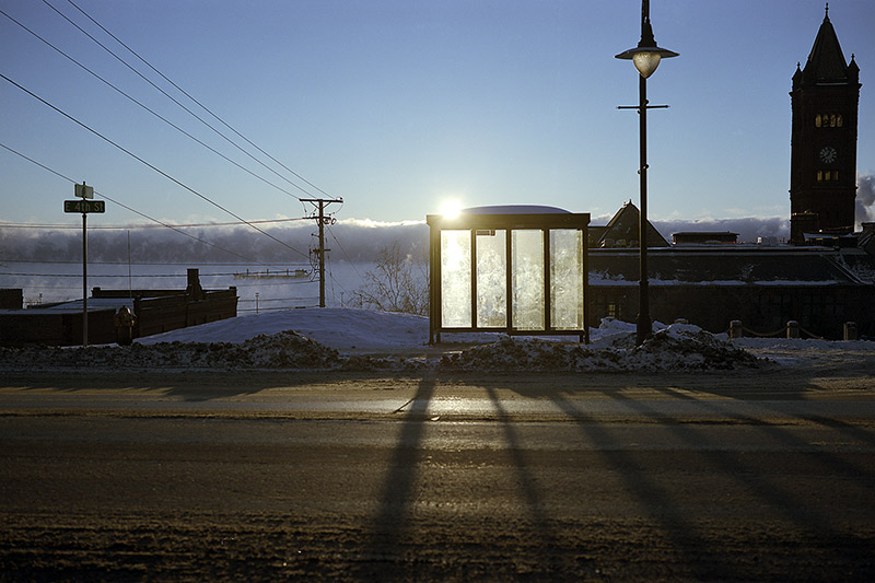 An Empty Bus Stop