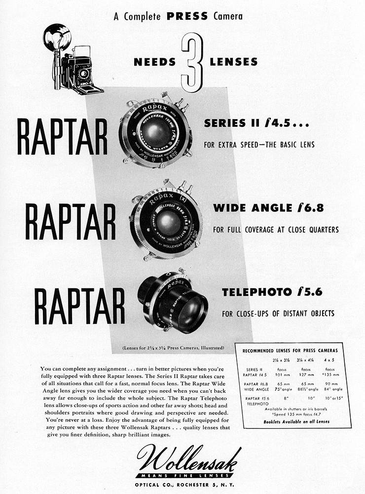 Wollensak Raptar Advertisement