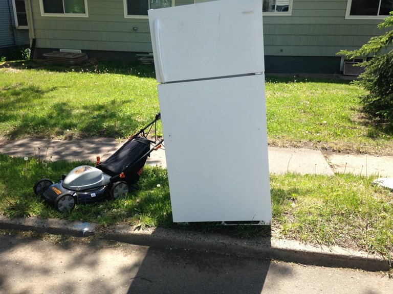 33" white fridge/electric lawn mower