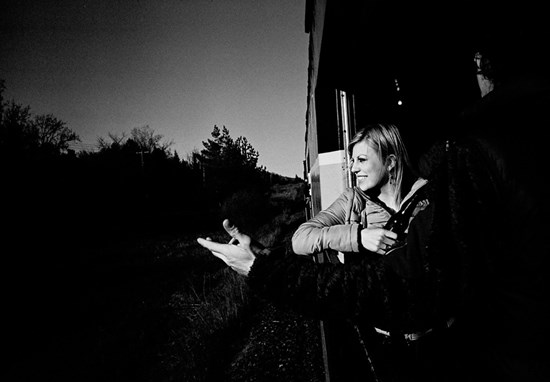 A Woman Rides A Train, May 2011