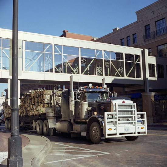 Logging Truck on Superior Street, Duluth, Minnesota, November 2013