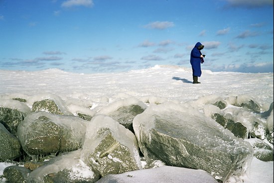 A Woman Walks On Ice, Duluth, Minnesota, March 2011