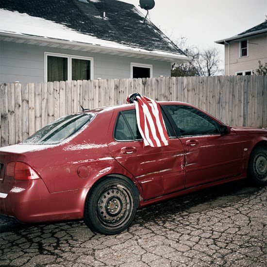 Car With a Flag on It, Duluth, Minnesota, October 2017