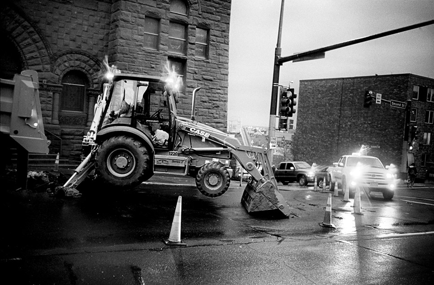 Repairing The Road Near Dusk, Duluth, Minnesota, November 2008