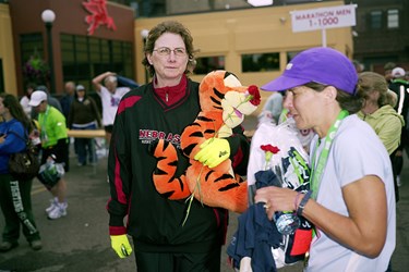 A Woman With A Stuffed Tigger