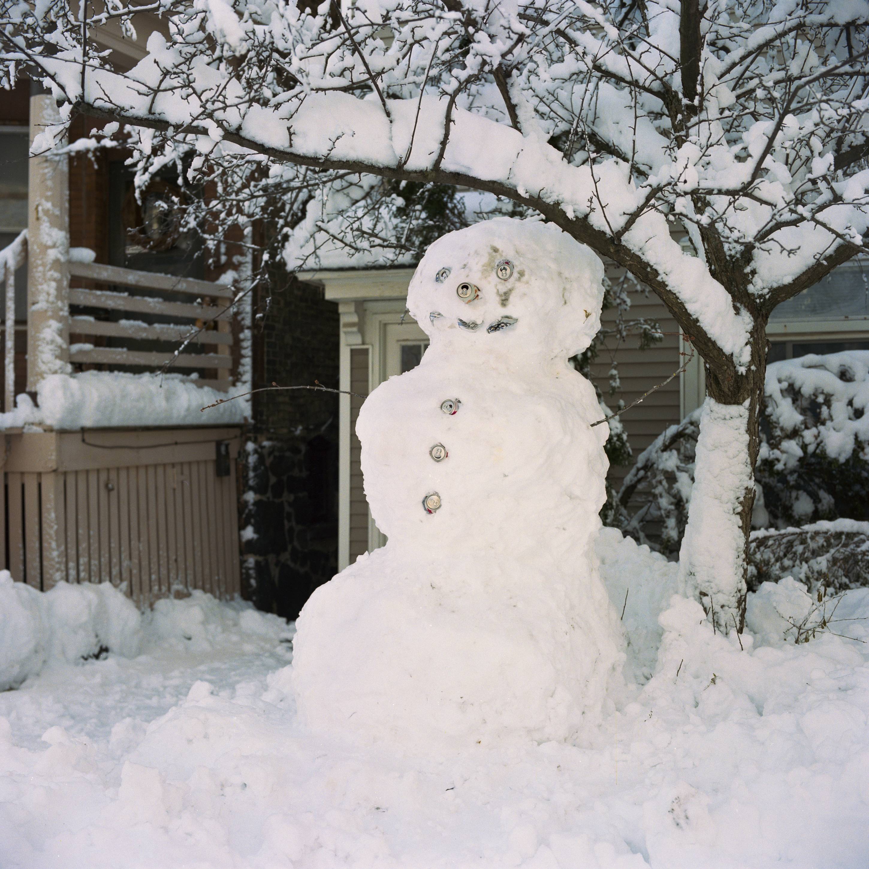 Beer Can Snowman, Duluth, Minnesota, December 2013