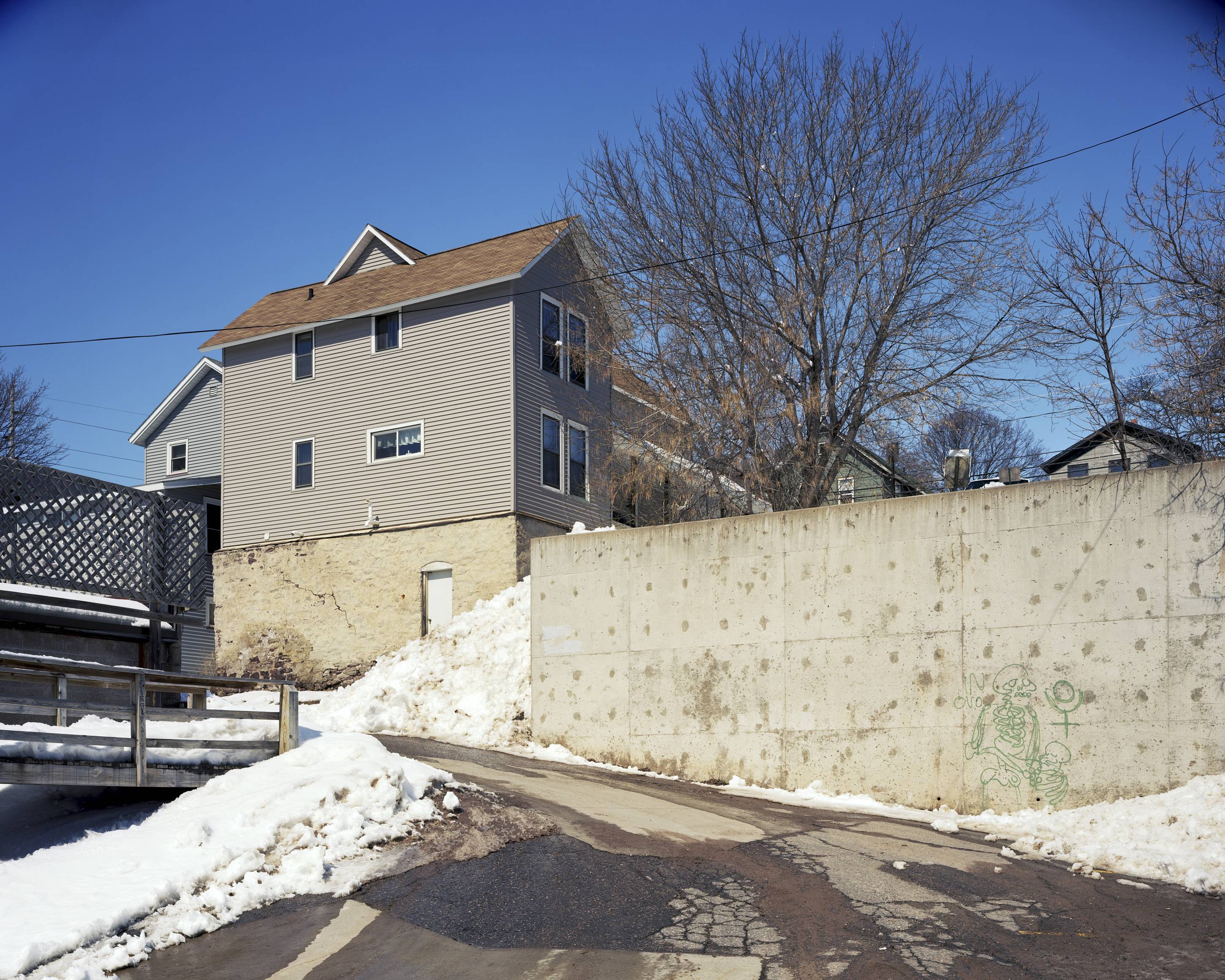 Wall With Graffiti, Marquette, Michigan, March 2014