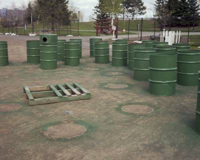 Where The Garbage Barrels Get Painted, Duluth, Minnesota, May 2017